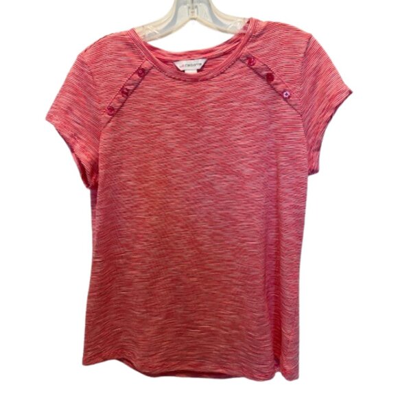 Liz Claiborne Tops - Liz Claiborne Tee Women’s Size Small Teaberry Striped NWT Perfect for Spring